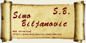 Simo Biljanović vizit kartica